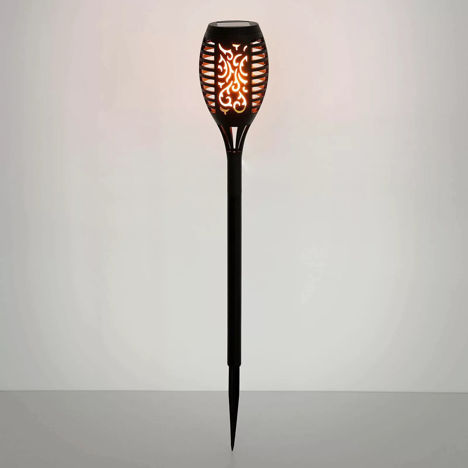 LED-Solar-Erdspießleuchte 33536-3, Fackel, schwarz, 3er-Set günstig online kaufen