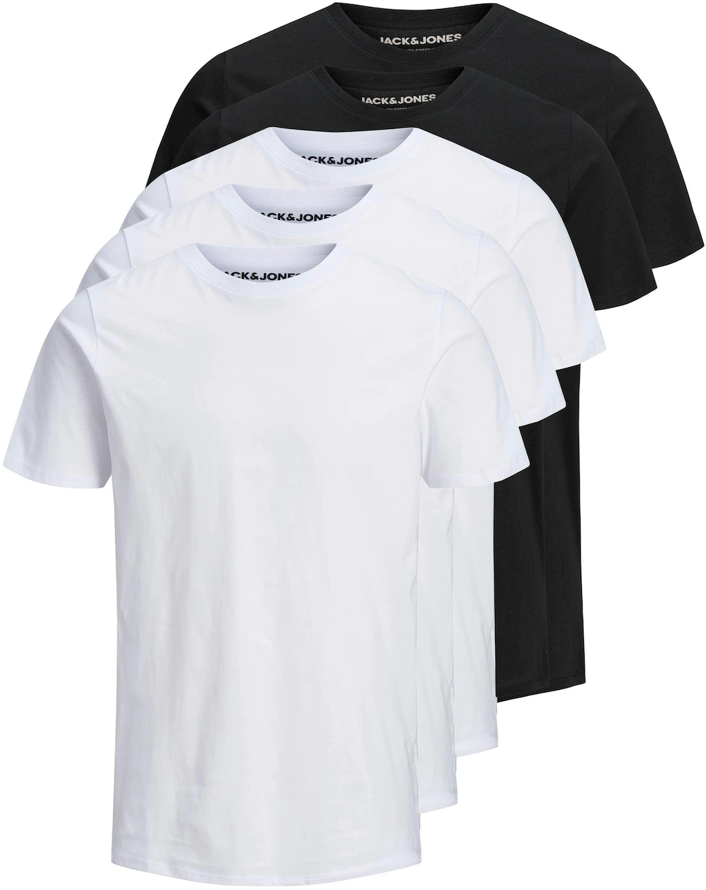 Jack & Jones Herren Rundhals T-Shirt JJEORGANIC BASIC Regular Fit 5er Pack günstig online kaufen