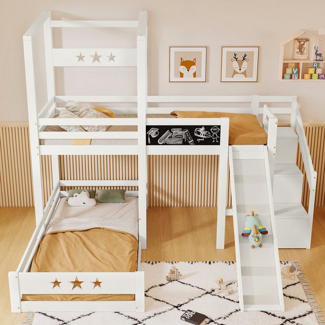 liebtech Etagenbett Kinderbett 2 kinder, bunk bed kids mit Stauraum 90x200 günstig online kaufen