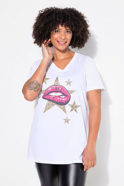 Angel of Style T-Shirt T-Shirt Komfort Fit Lippen-Motiv Ziersteinchen günstig online kaufen