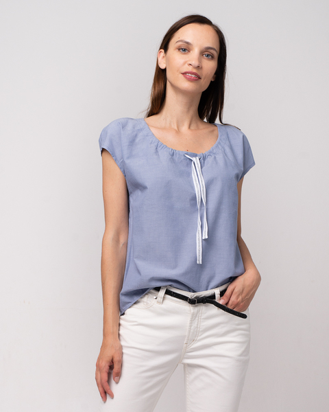 Chambray Shirt - Sommer Baumwoll Bluse günstig online kaufen