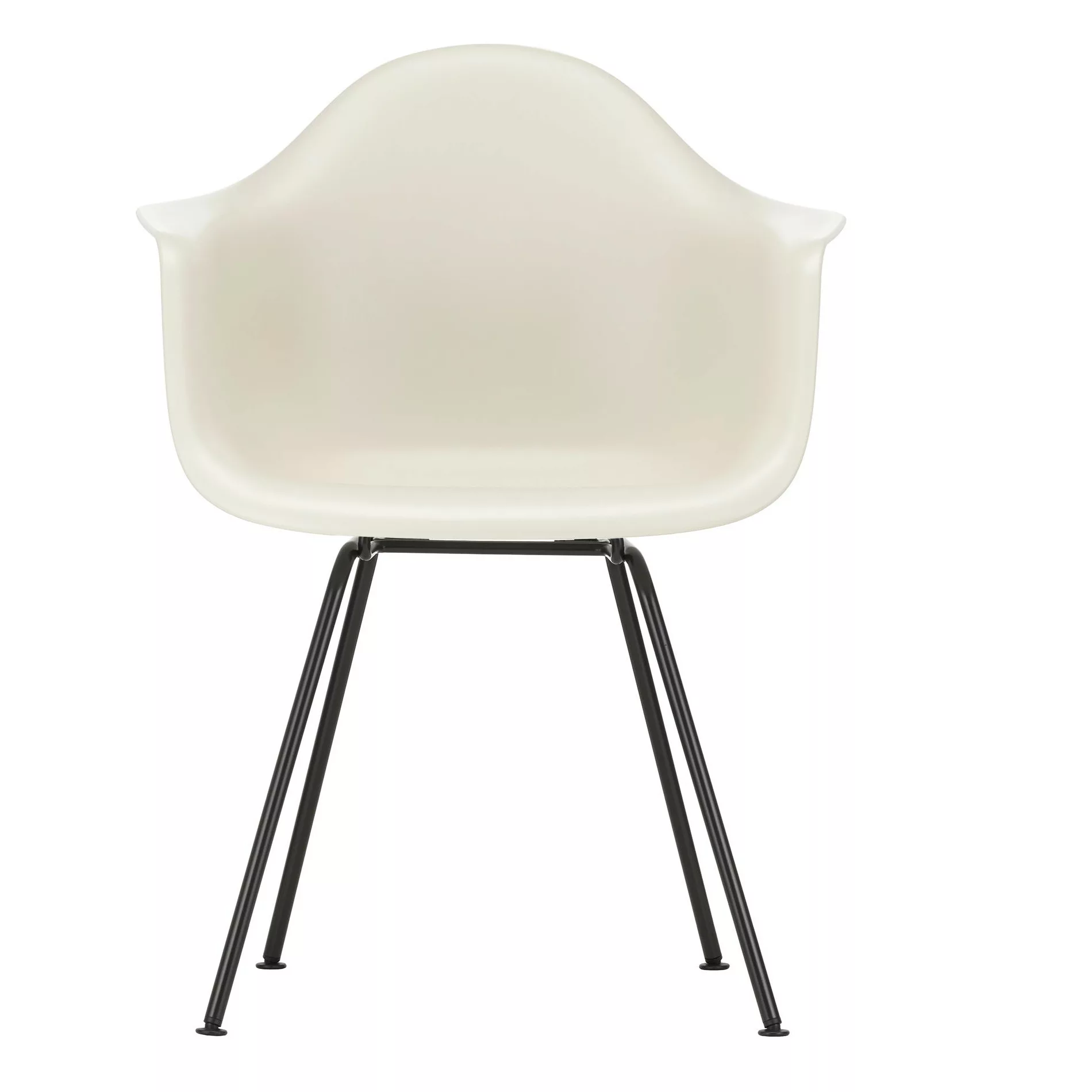 Vitra - Eames Plastic Chair DAX Gestell schwarz - kieselstein/Sitzschale Po günstig online kaufen