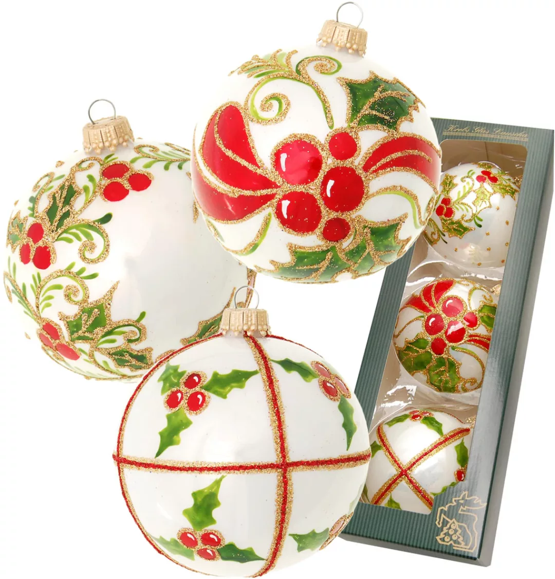 Krebs Glas Lauscha Weihnachtsbaumkugel »Stechpalme, mundgeblasen und handbe günstig online kaufen