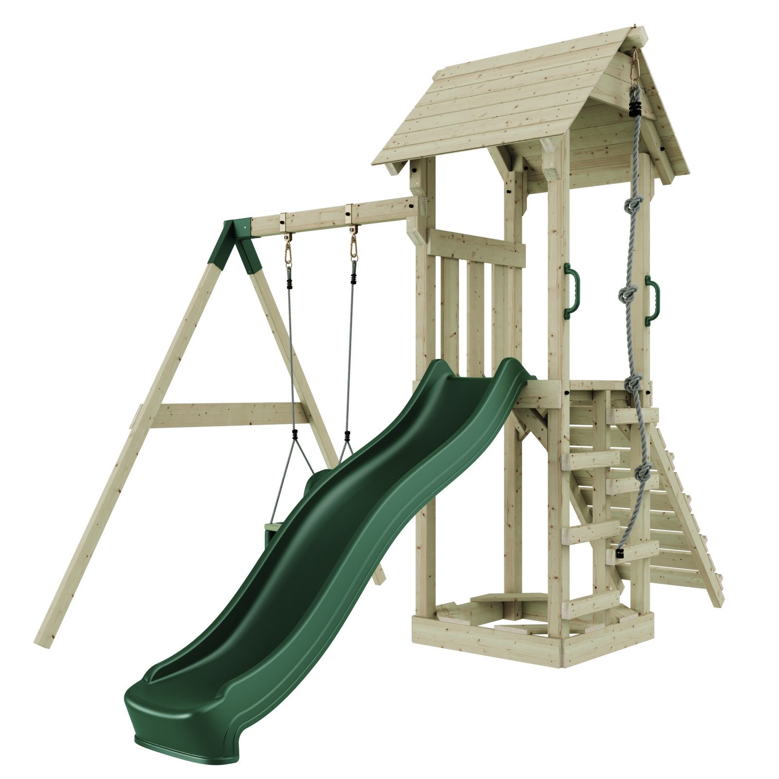 PolarPlay Spielturm Göteborg Babyschaukel Rutsche Grün günstig online kaufen