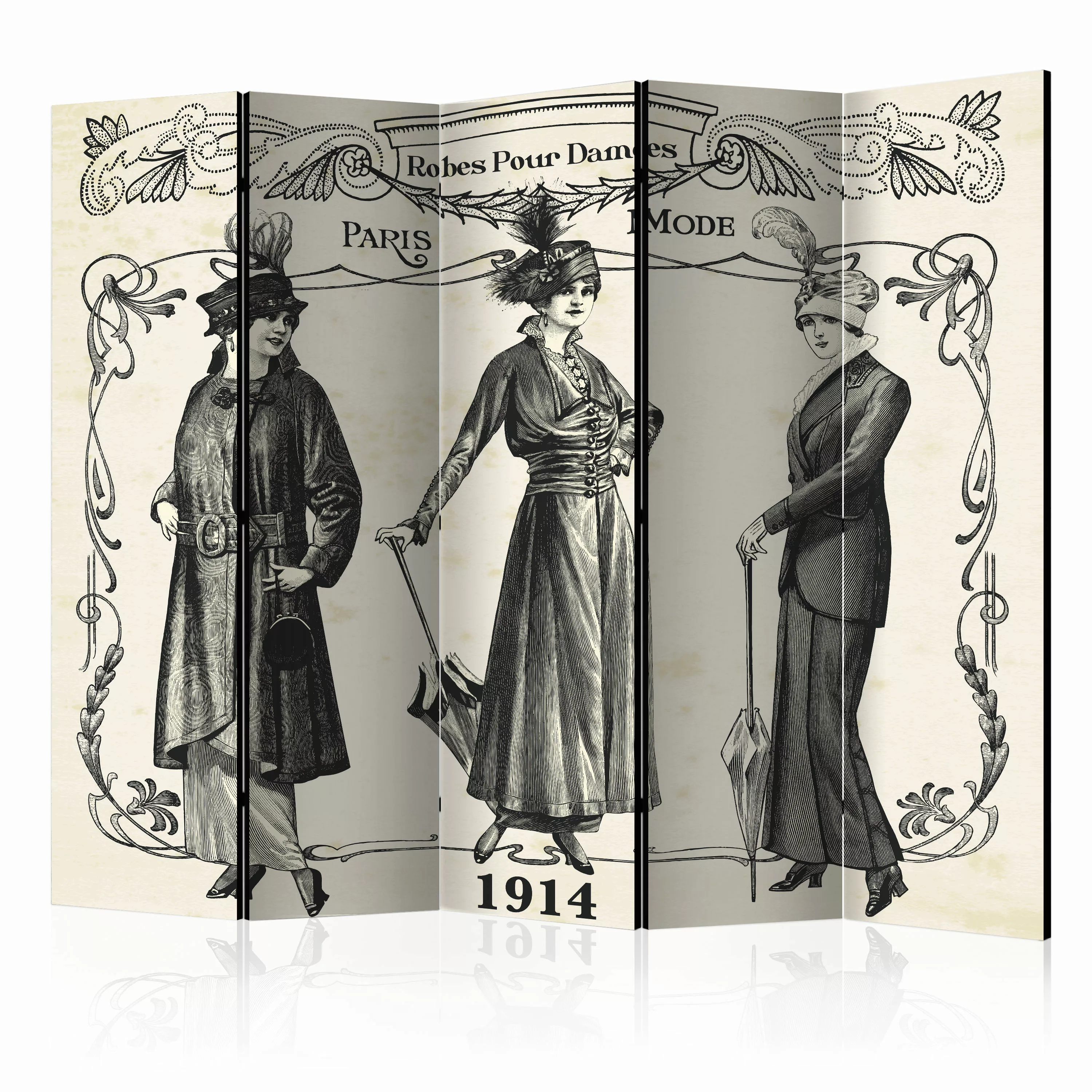 5-teiliges Paravent - Dress 1914 Ii [room Dividers] günstig online kaufen