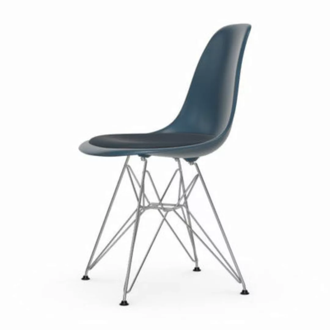 Stuhl DSR - Eames Plastic Side Chair plastikmaterial blau / (1950) - Sitzki günstig online kaufen