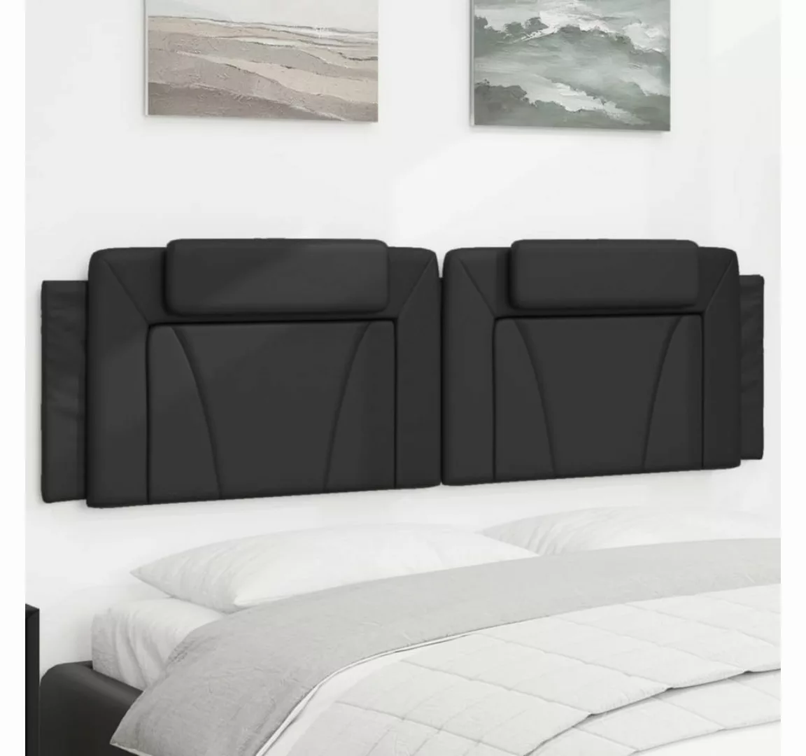 vidaXL Bett, Kopfteil-Kissen Schwarz 180 cm Kunstleder günstig online kaufen