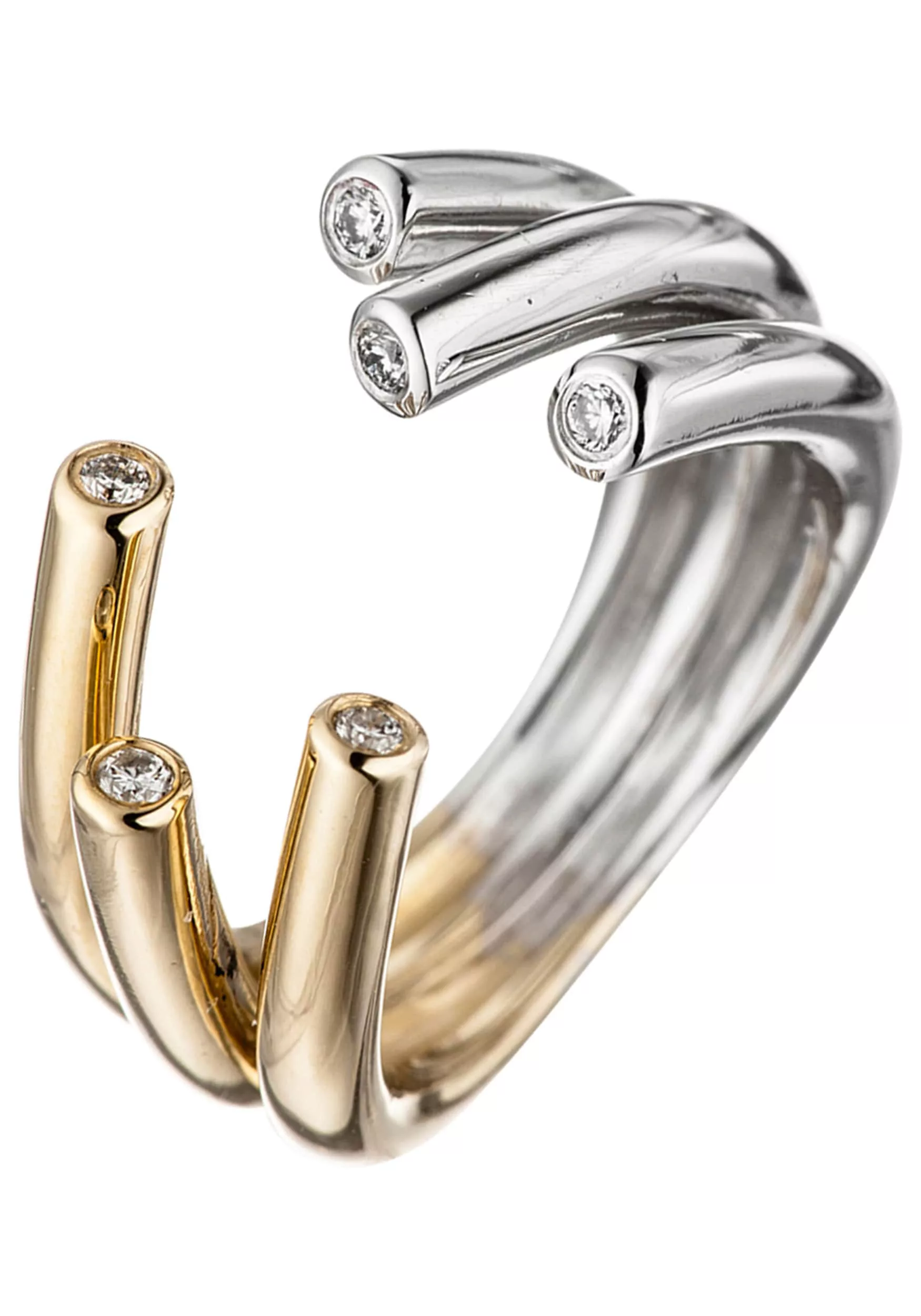 JOBO Diamantring, 585 Gold bicolor mit 6 Diamanten günstig online kaufen