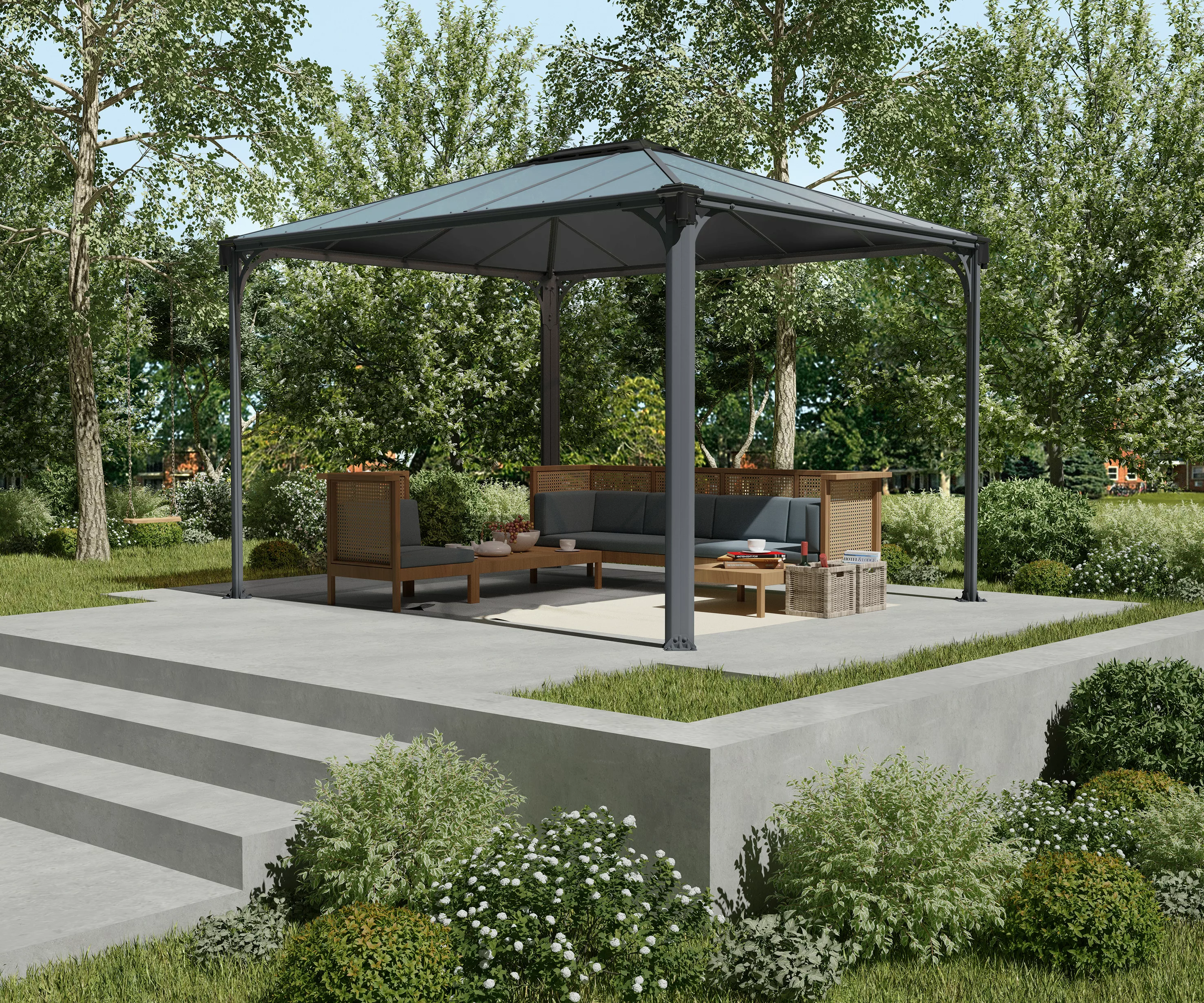 Canopia Gartenpavillon Martinique 3 x 3.6 Anthrazit günstig online kaufen