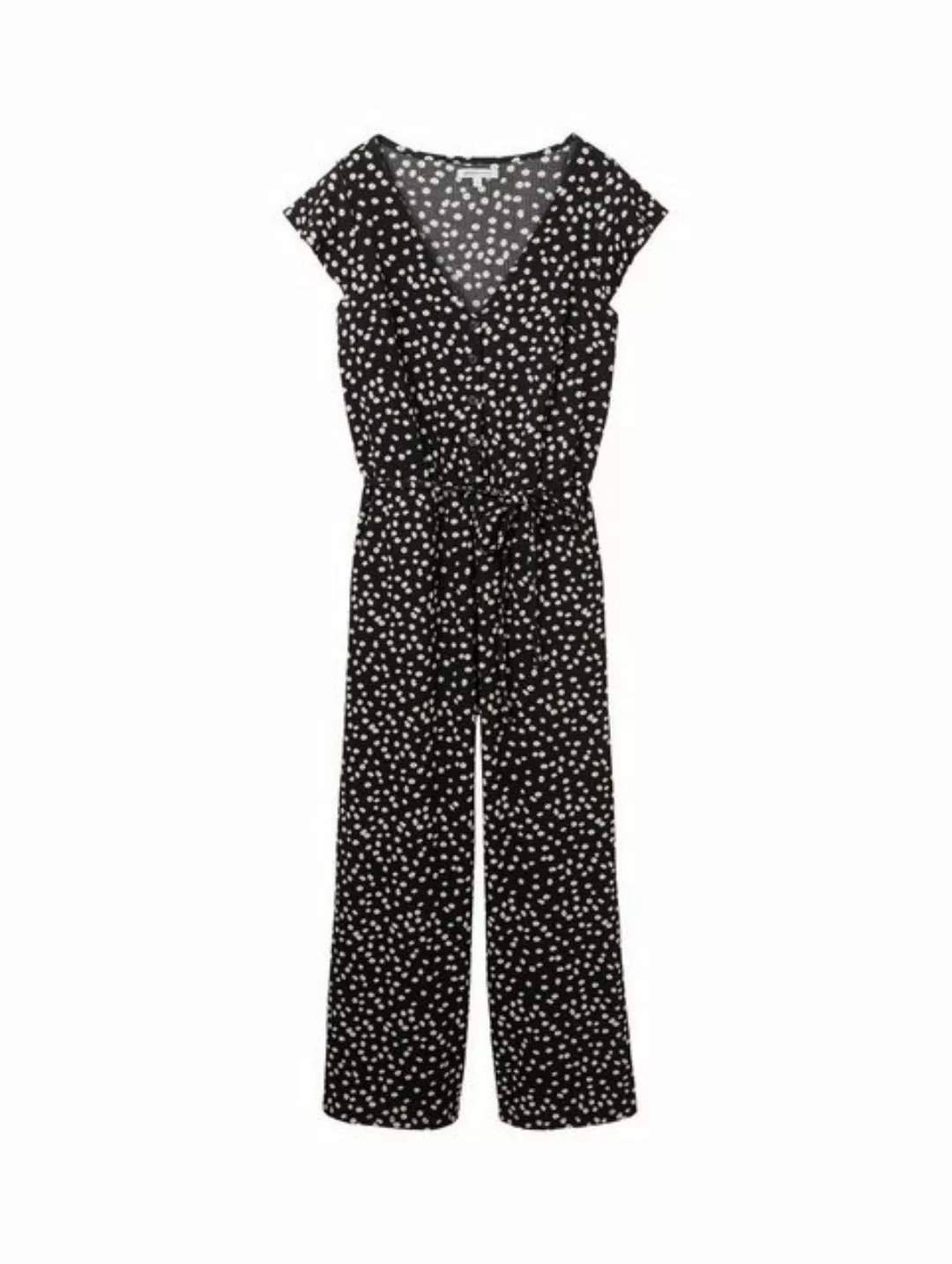 TOM TAILOR Denim Sommerkleid easy jumpsuit, black flower minimal print günstig online kaufen