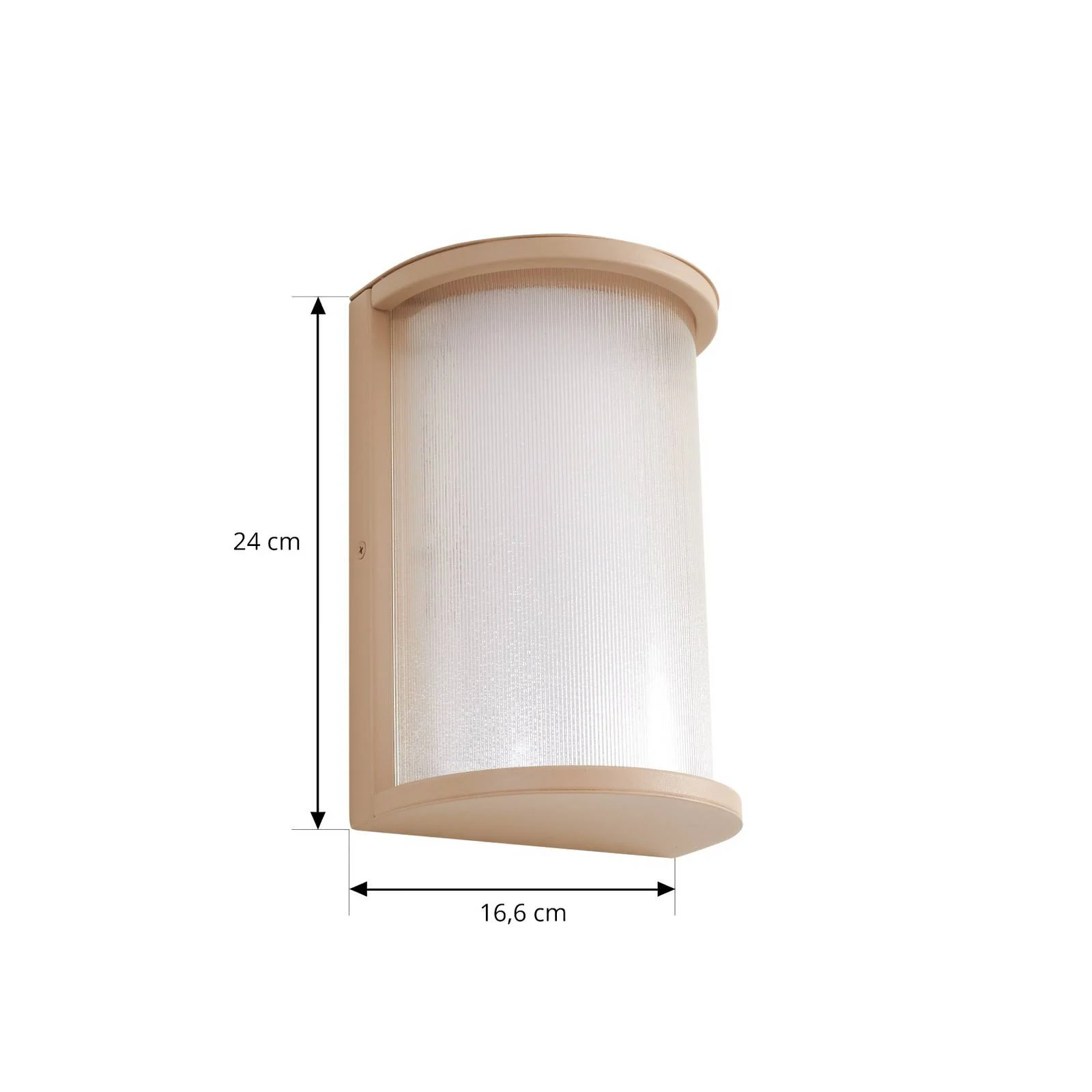 Lindby LED-Außenwandleuchte Calvik, beige, geriffelt, IP44 günstig online kaufen