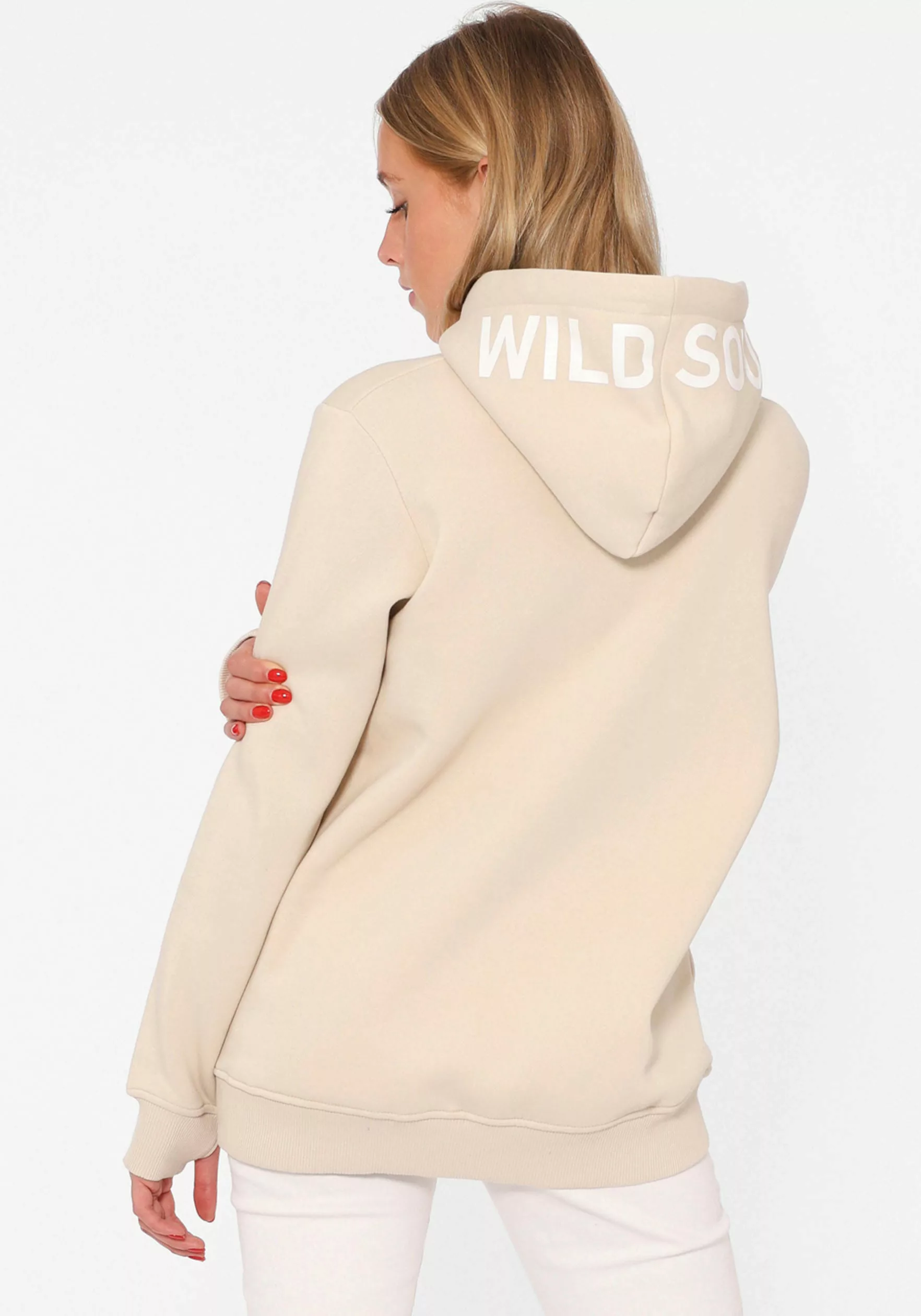 Zwillingsherz Hoodie Animal-Print mit Glitzersteinen vorn günstig online kaufen