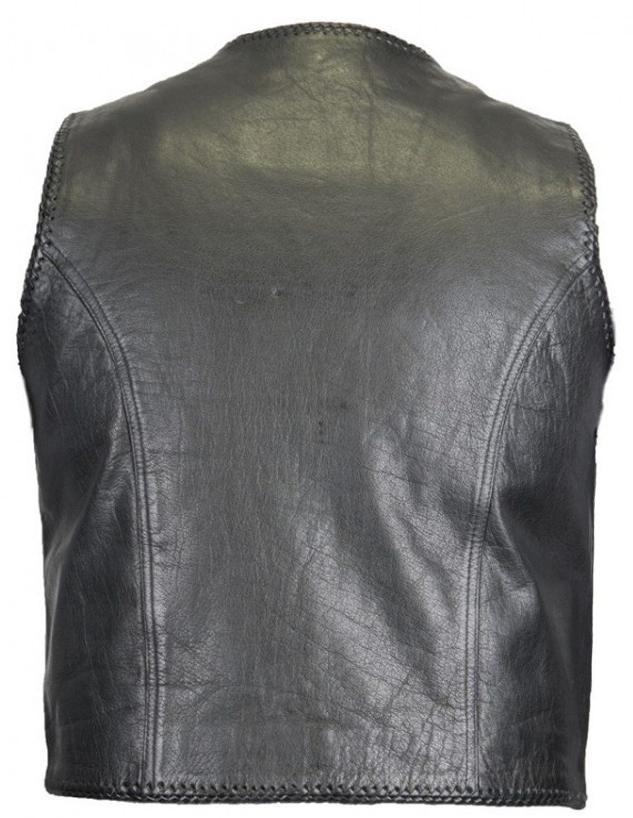 MDM Lederweste Druckknopf Biker Lederweste seitlich günstig online kaufen