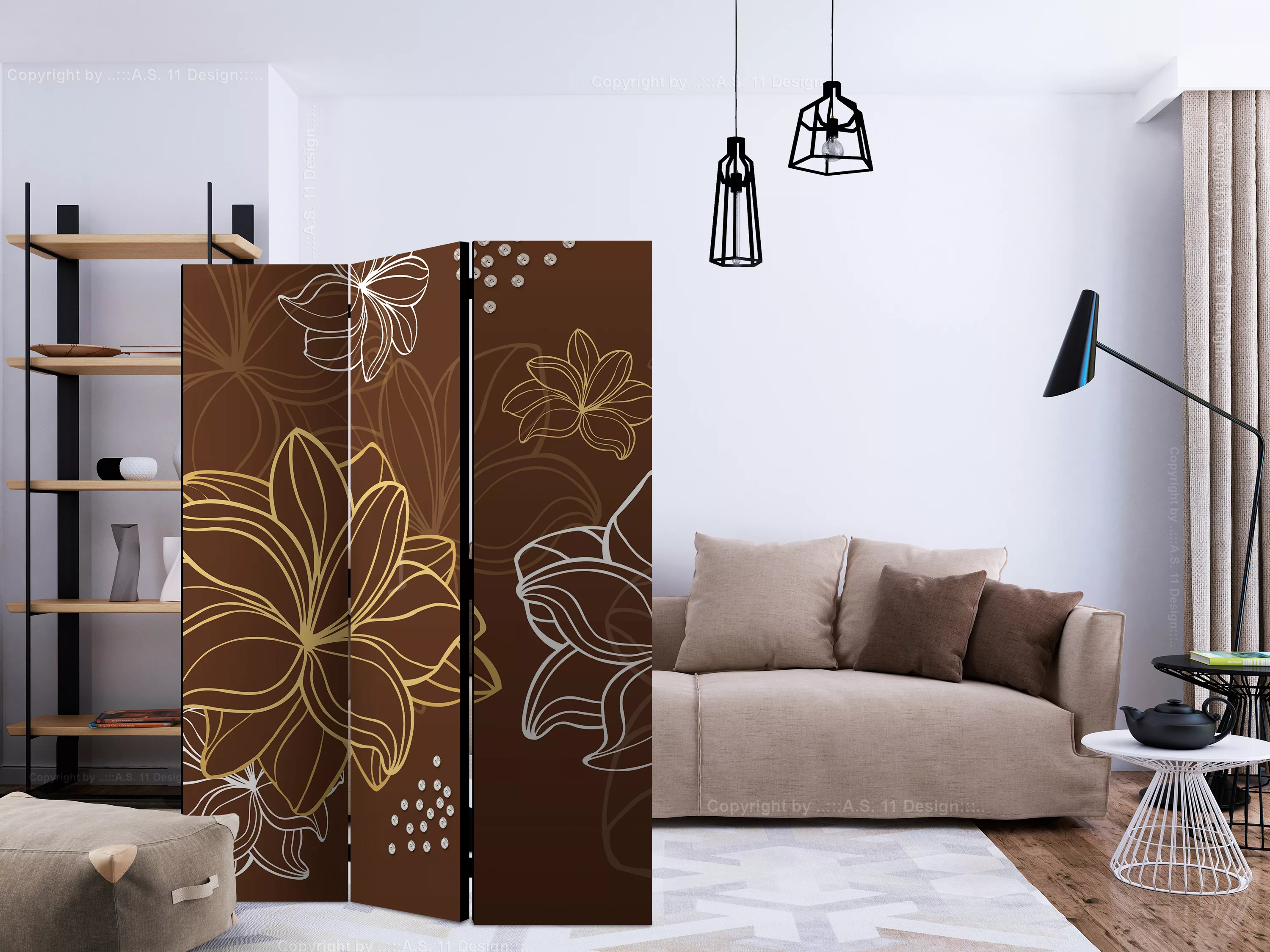 3-teiliges Paravent - Autumnal Flora [room Dividers] günstig online kaufen