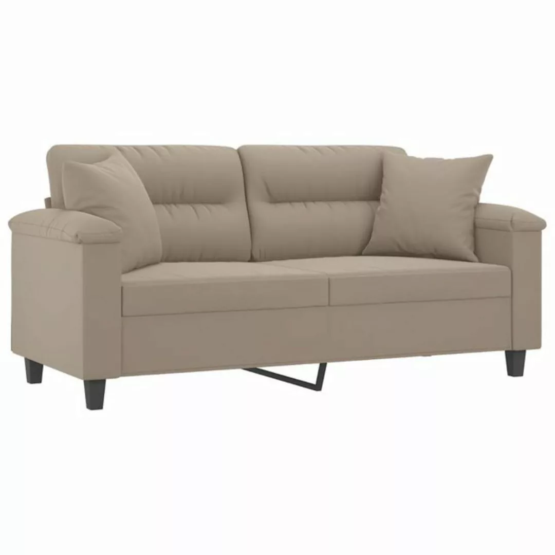 vidaXL Sofa 2-Sitzer-Sofa mit Kissen Taupe 140 cm Mikrofasergewebe günstig online kaufen