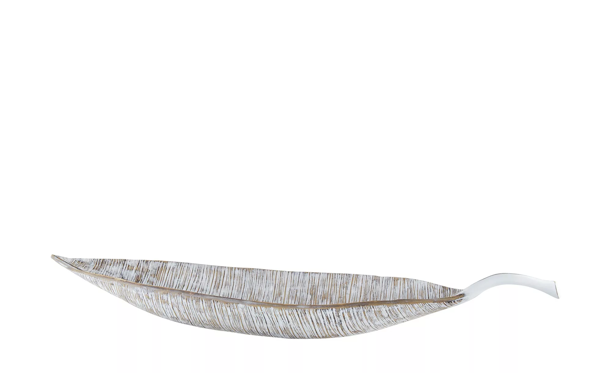 Deko-Schale  Blatt - weiß - Polyresin (Kunstharz) - 20 cm - 15 cm - Dekorat günstig online kaufen