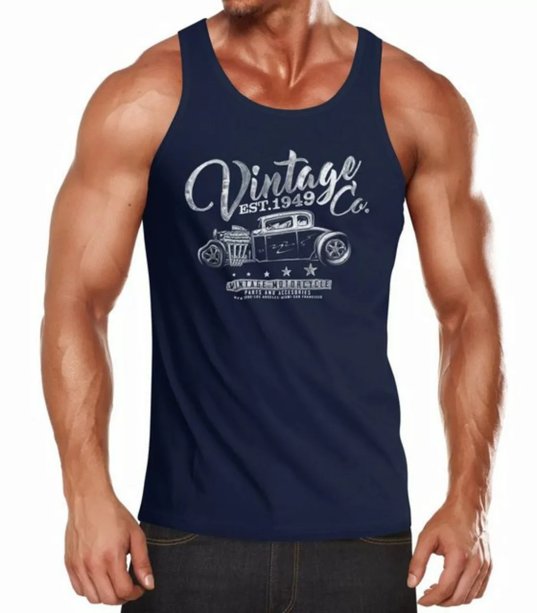 Neverless Tanktop Herren Tank Top Hot Rod Retro Auto Vintage Car Oldschool günstig online kaufen