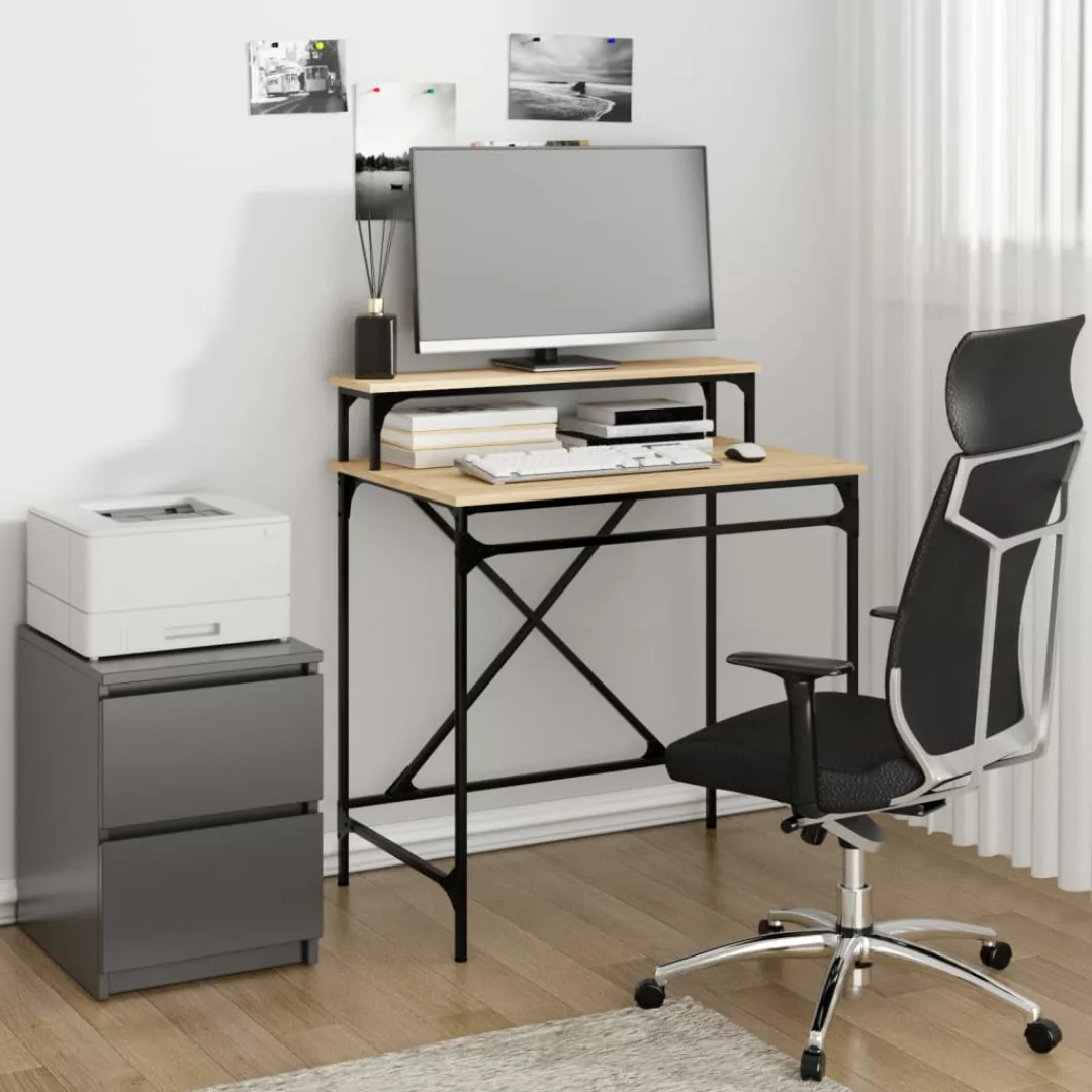 Vidaxl Schreibtisch Sonoma-eiche 80x50x90 Cm Holzwerkstoff Und Eisen günstig online kaufen