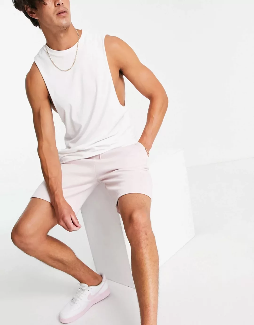 Topman – Jersey-Shorts in Rosa, Kombiteil günstig online kaufen