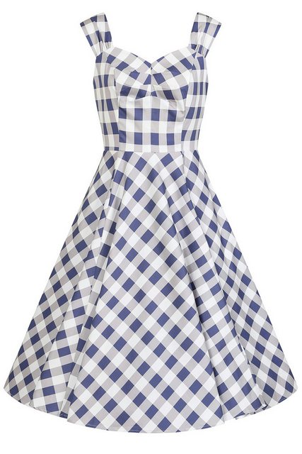 Hearts & Roses London A-Linien-Kleid Sadie Check Retro Vintage Fit-N-Flare günstig online kaufen