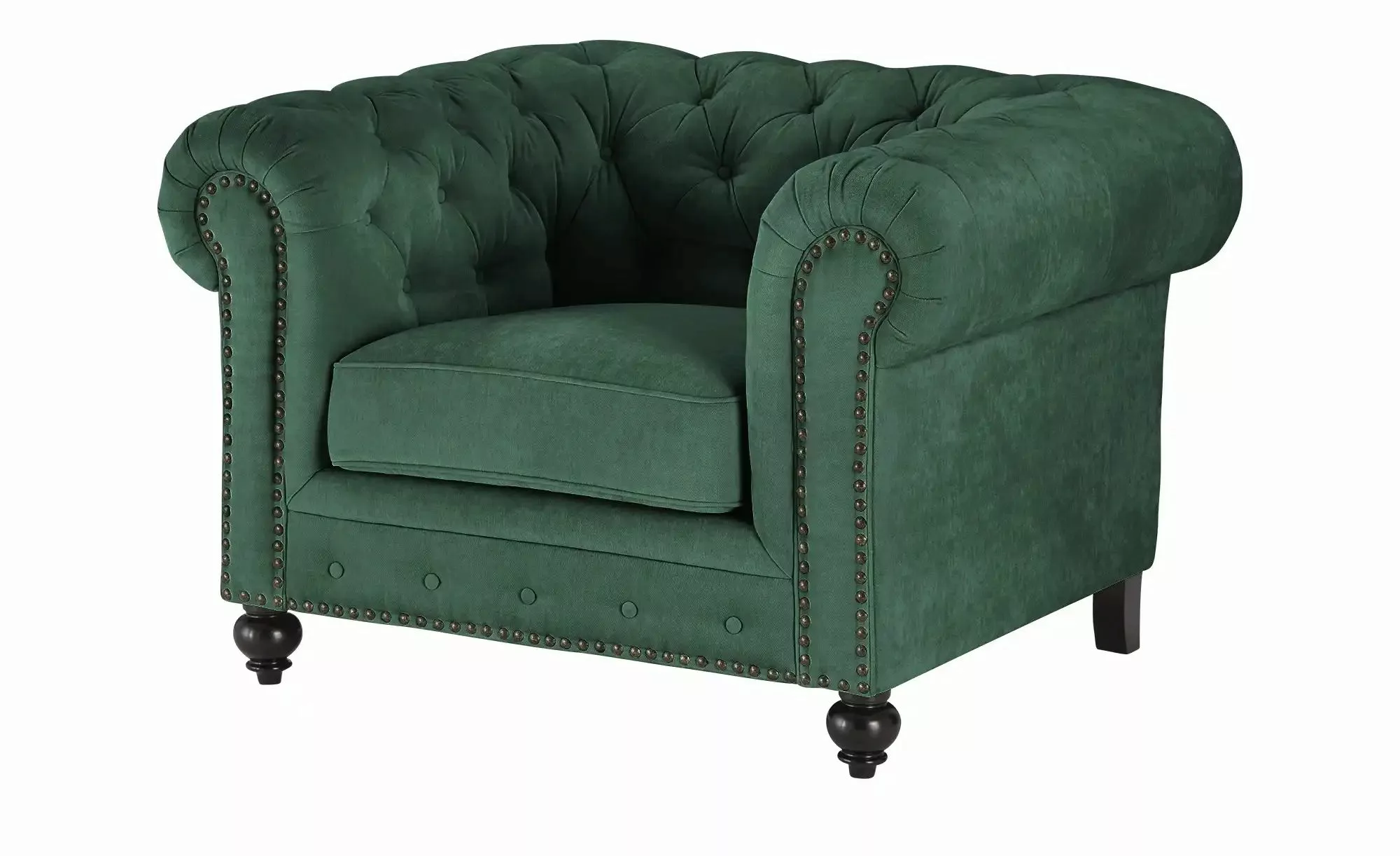 uno Sessel  Chesterfield Stoff ¦ grün ¦ Maße (cm): B: 124 H: 80 T: 100.0 Po günstig online kaufen