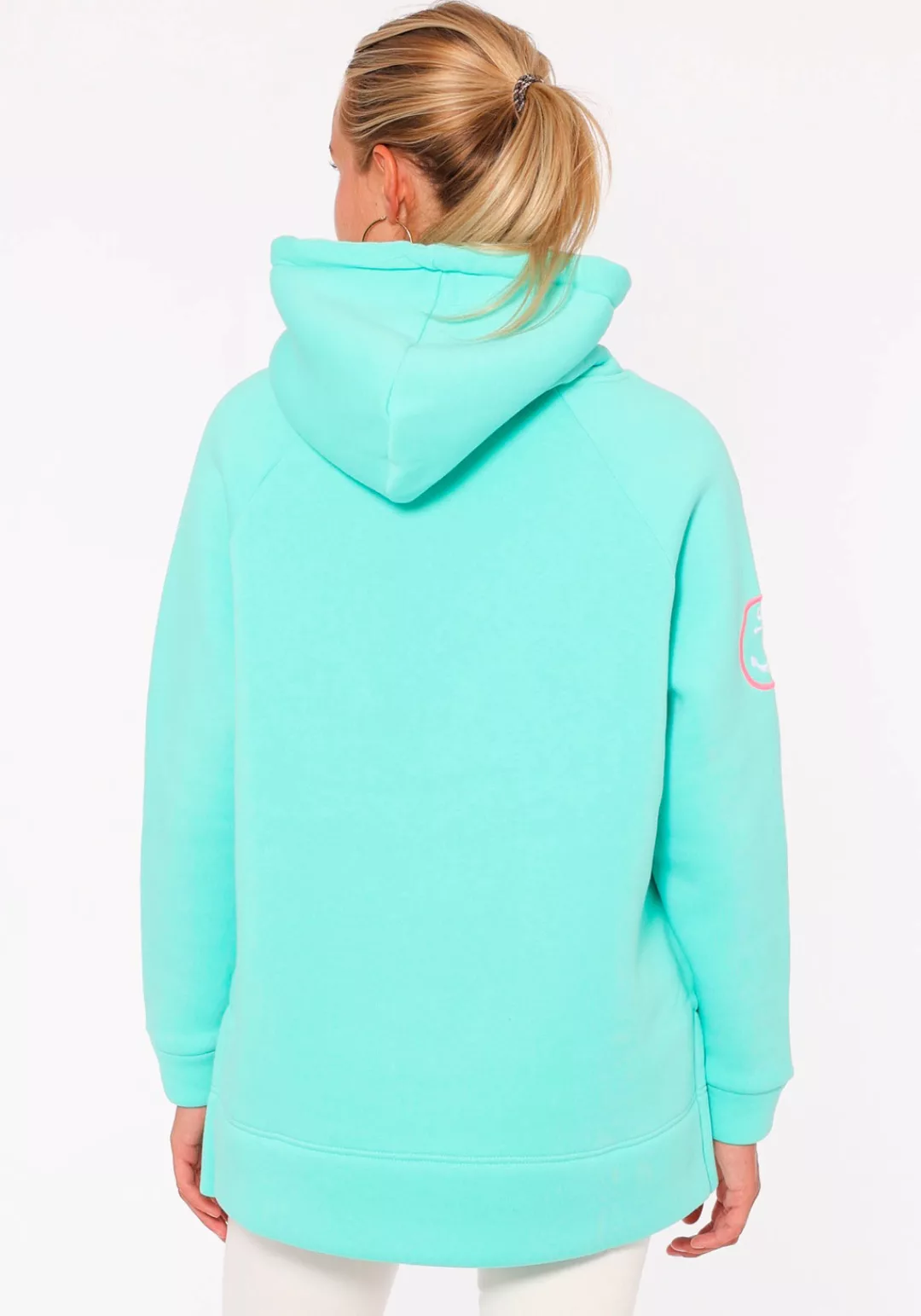 Zwillingsherz Hoodie Meer Strand Küste mit auffälligem Schriftzug-Print günstig online kaufen