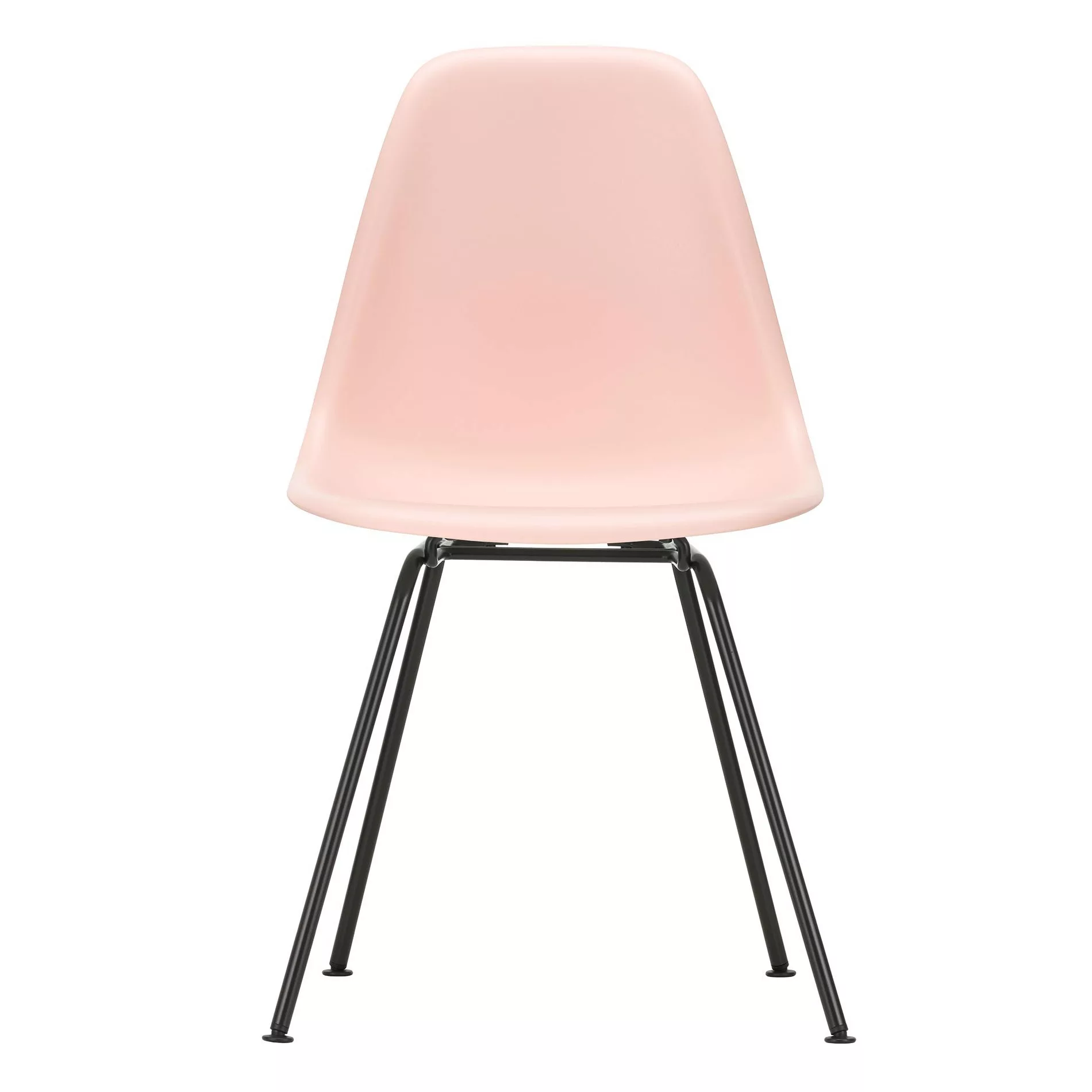 Vitra - Eames Plastic Side Chair DSX Gestell schwarz - blassrosa/Sitzschale günstig online kaufen