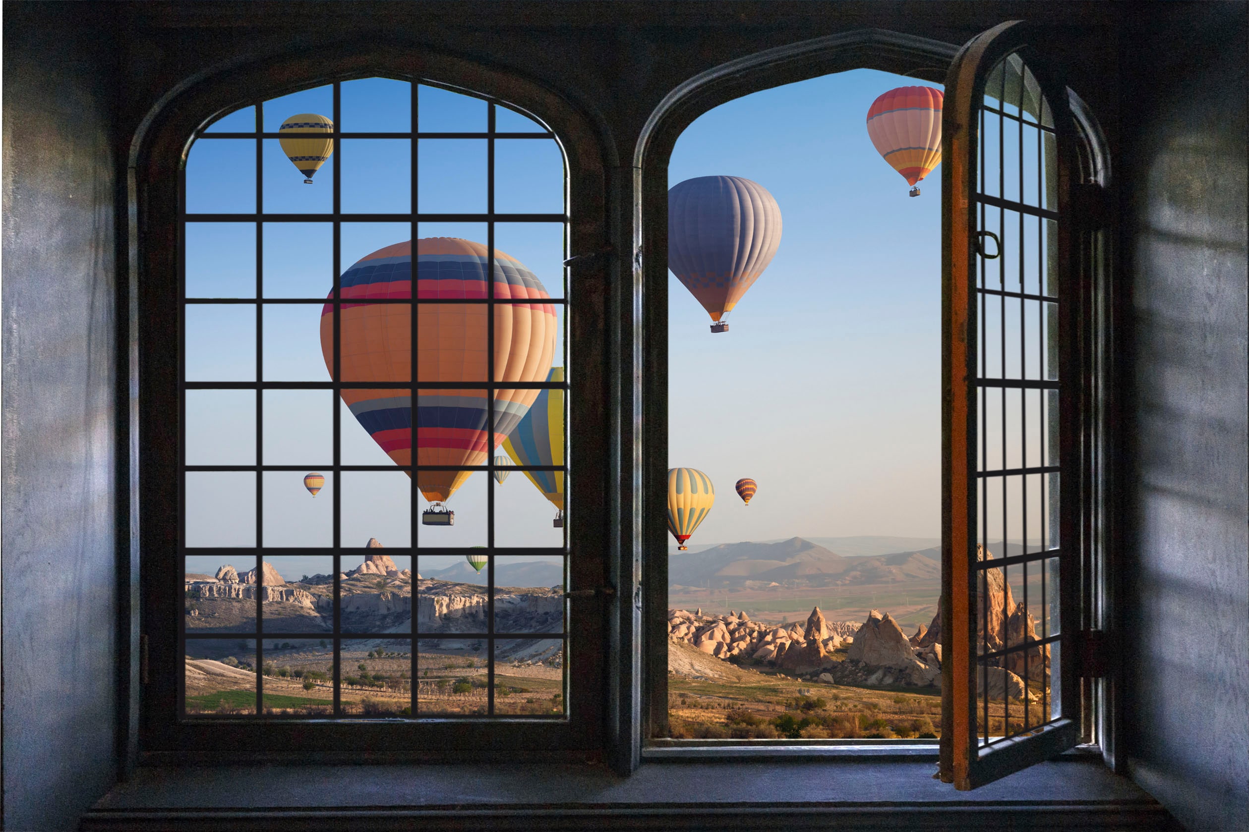 queence Wandsticker "Ballonfahrt", Wandsticker, Wandbild, selbstklebend, 3D günstig online kaufen