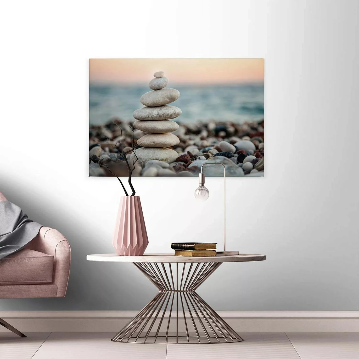 A.S. Création Leinwandbild "Stone Beach", (1 St.), Spa Steine Ufer Meer Kei günstig online kaufen