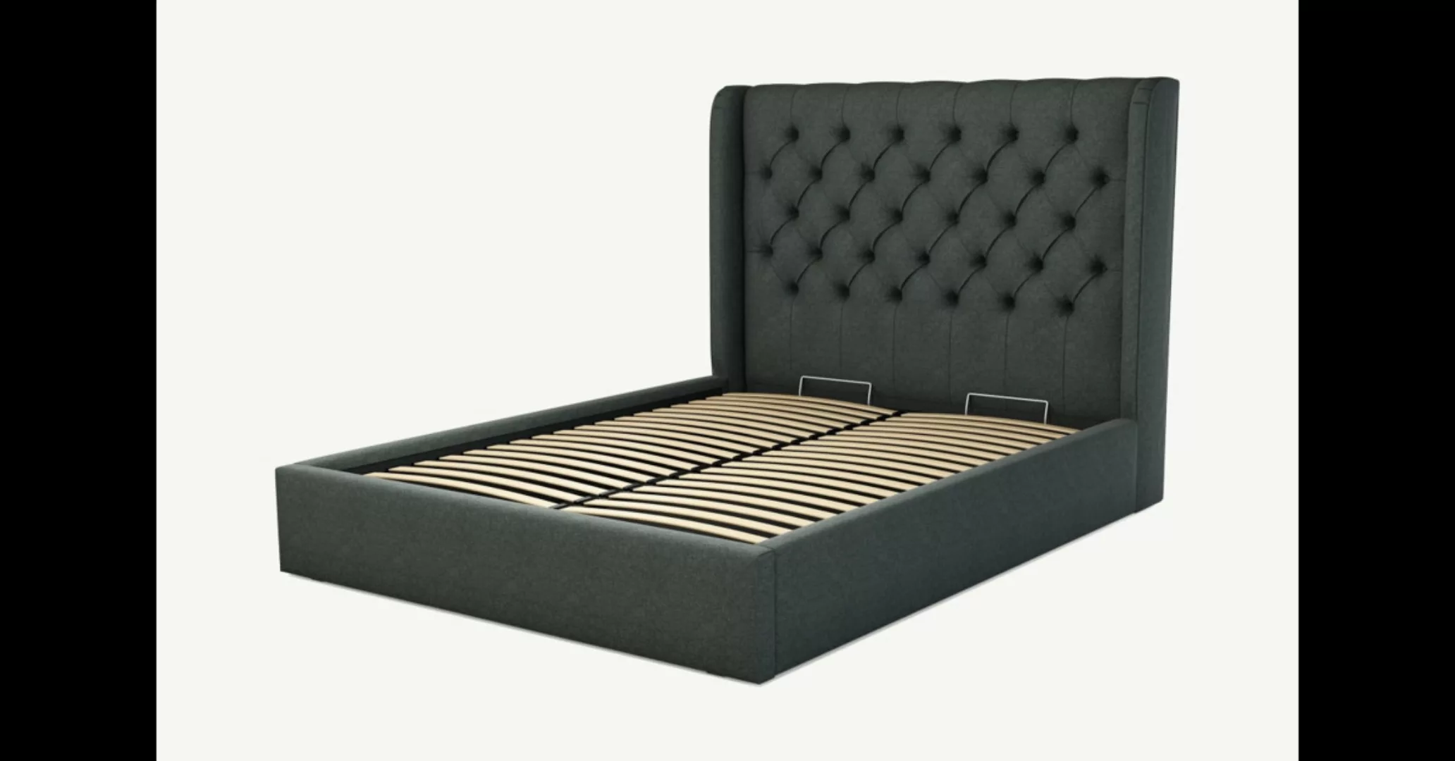 Romare Polsterbett mit Bettkasten (160 x 200 cm), Etnagrau - MADE.com günstig online kaufen