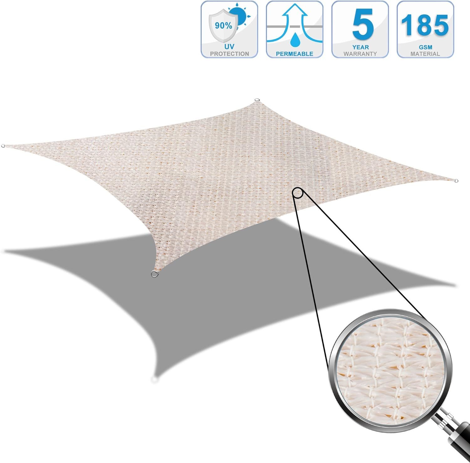 Liszton Sonnensegel Sonnensegel Rechteck 2.5x2.5m, Sonnenschutz günstig online kaufen