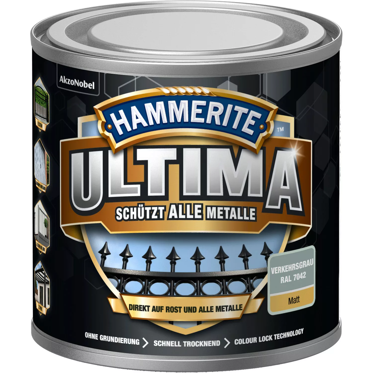 Hammerite Ultima Premium Metall-Schutzlack matt Verkehrsgrau 250 ml günstig online kaufen