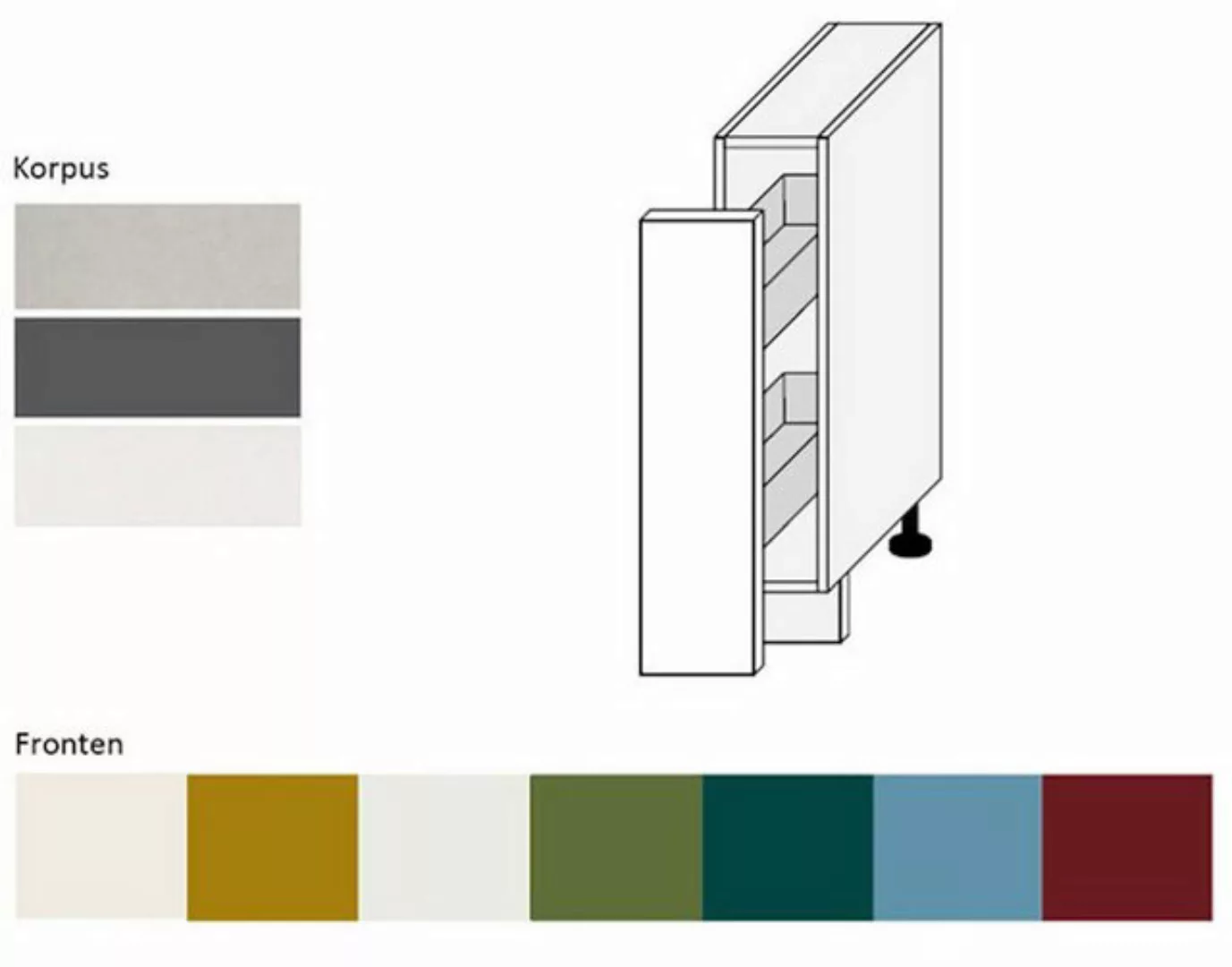 Feldmann-Wohnen Unterschrank Rimini (Rimini, 1-St) 15cm Front-, Korpusfarbe günstig online kaufen