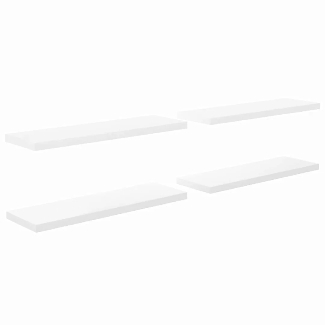 Schwebende Wandregale 4 Stk. Hochglanz-weiß 120x23,5x3,8cm Mdf günstig online kaufen