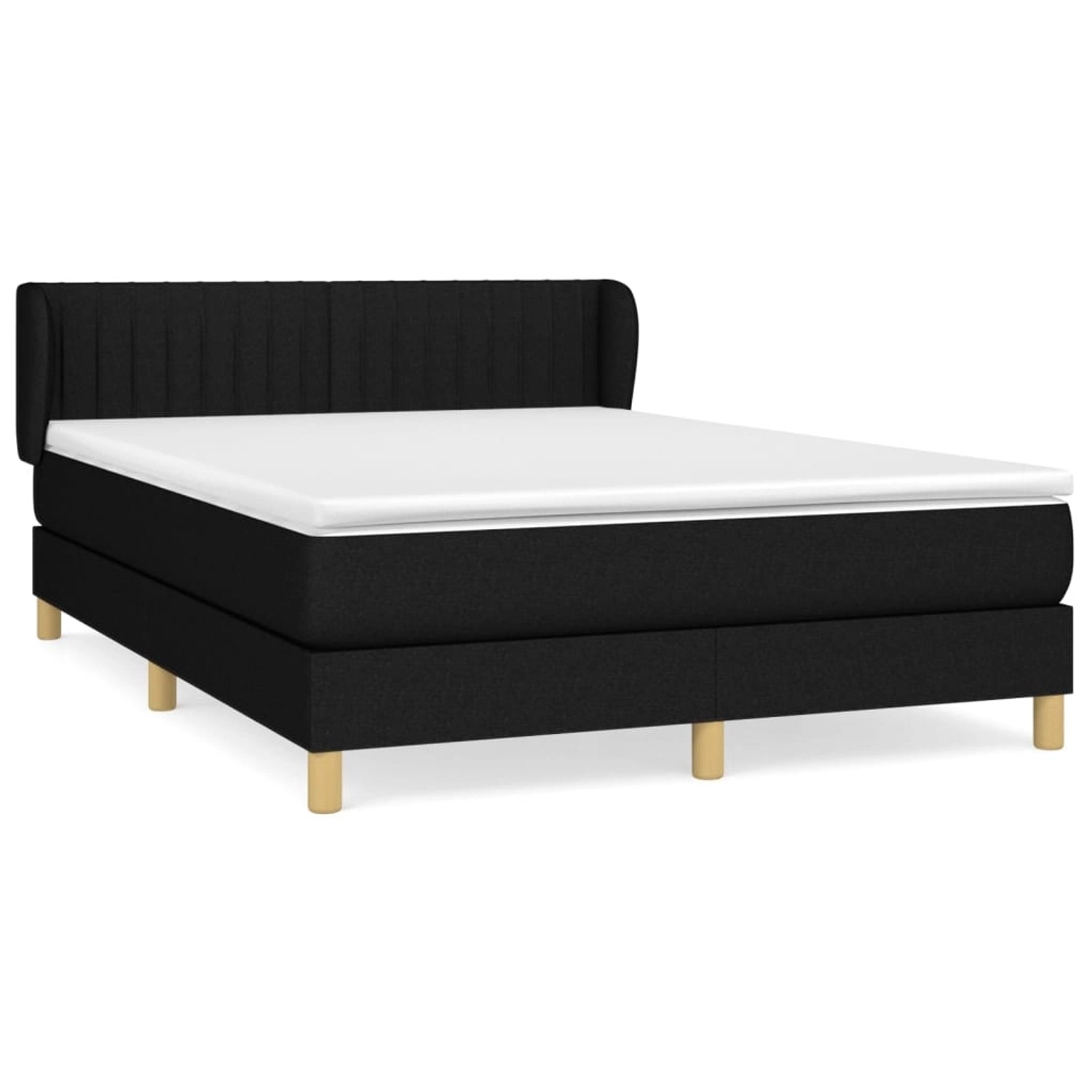 vidaXL Boxspringbett mit Matratze Schwarz 140x190 cm Stoff1466622 günstig online kaufen