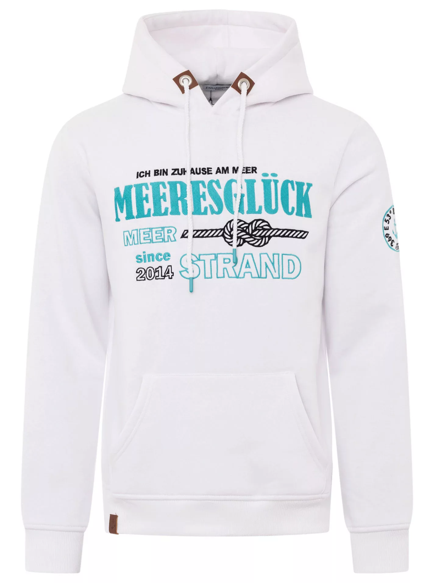 Zwillingsherz Hoodie "Meeresglück" mit gesticktem Detail am Ärmel und Kapuz günstig online kaufen