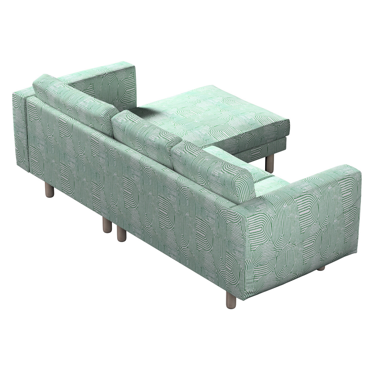 Bezug für Norsborg 3-Sitzer Sofa mit Recamiere, mintgrün-ecru, Norsborg Bez günstig online kaufen