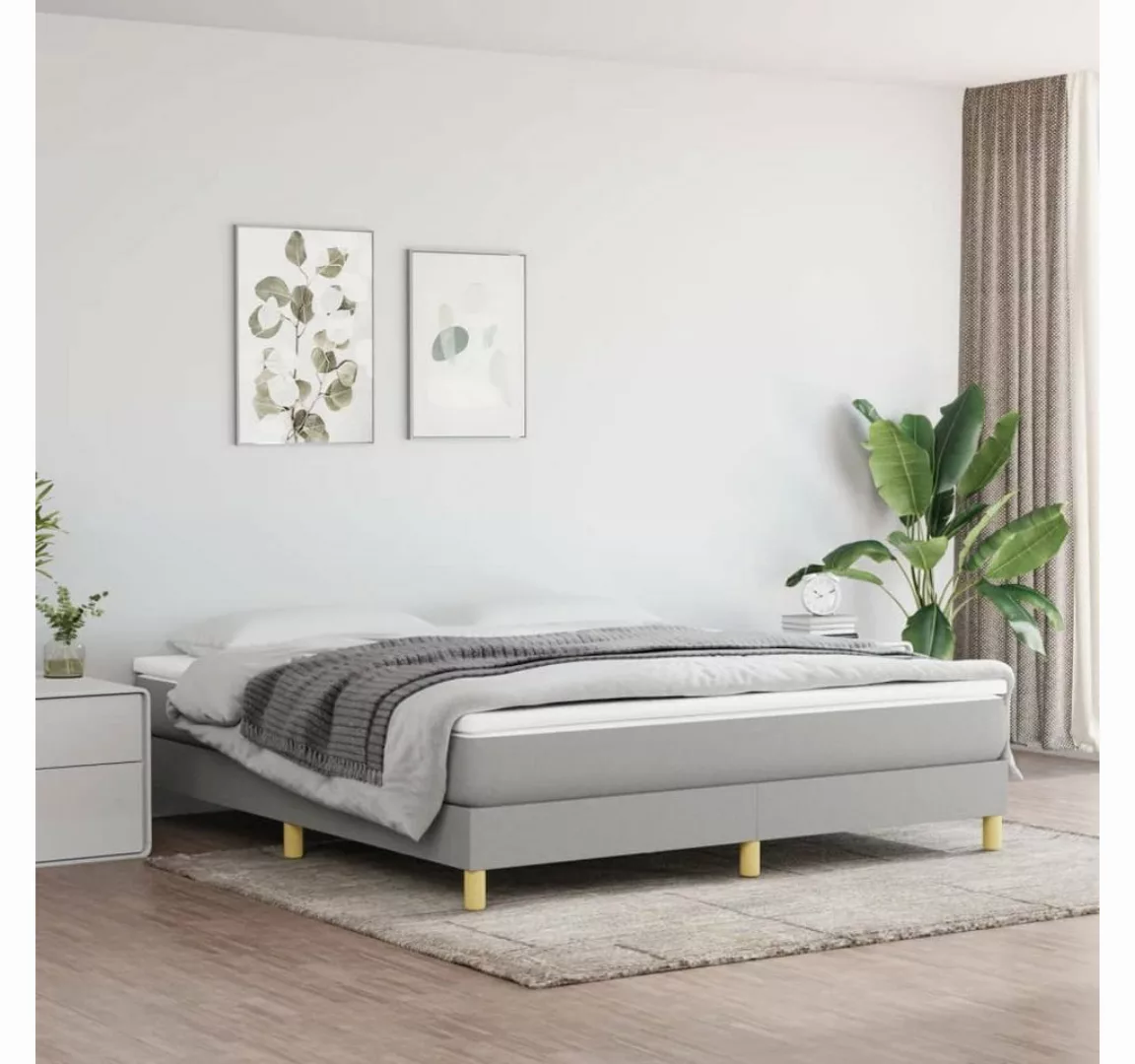 furnicato Bett Bettgestell Hellgrau 180×200 cm Stoff günstig online kaufen