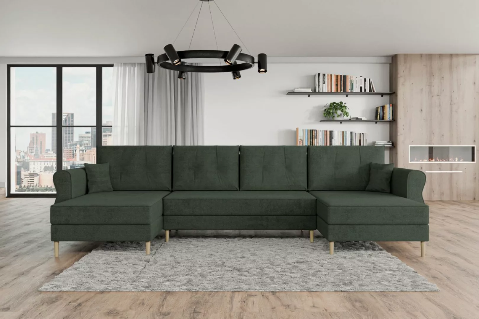 ALTDECOR Wohnlandschaft HERMES-U, Couch mit Schlaffunktion, Stauraum Ecksof günstig online kaufen