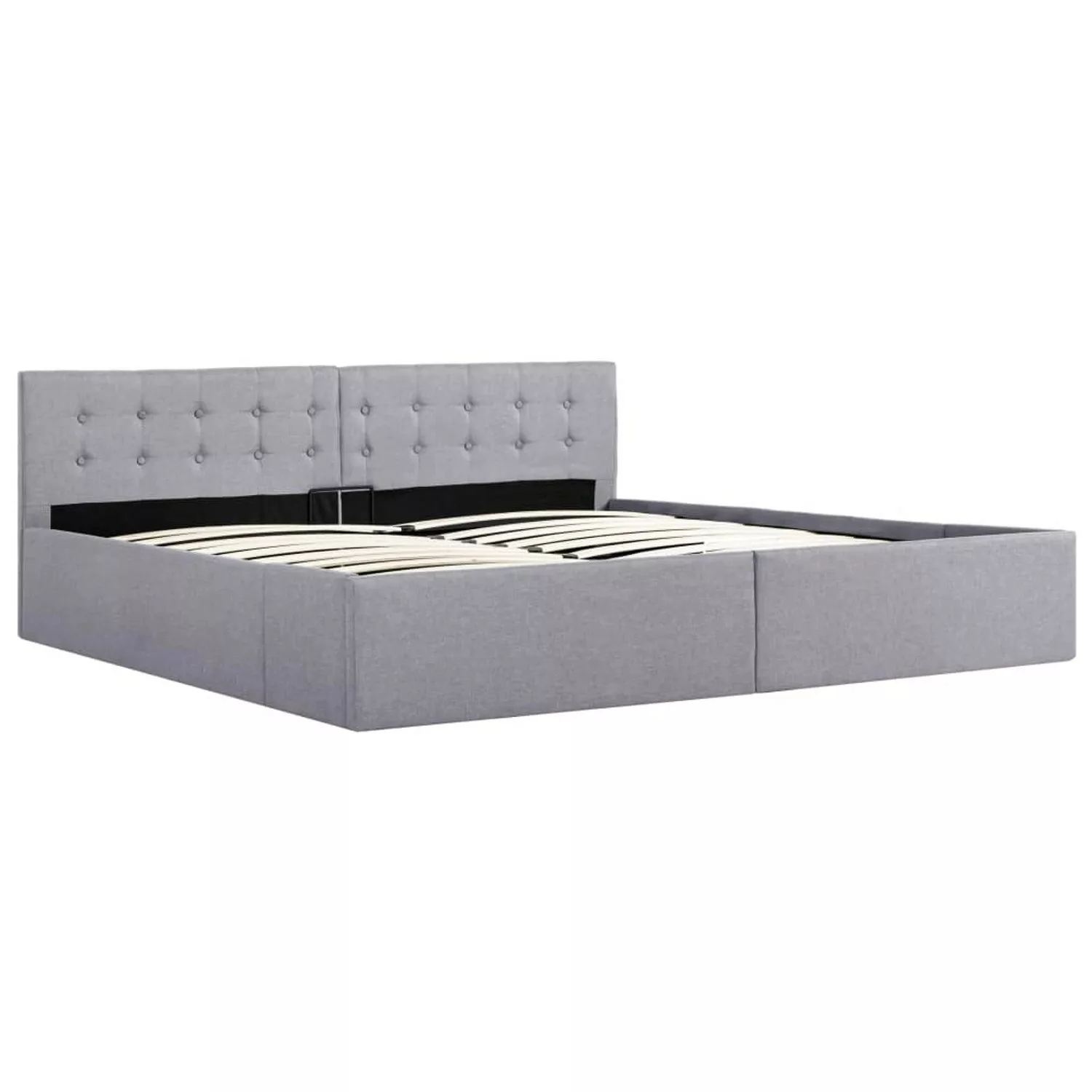 vidaXL Stauraumbett Hydraulisch Hellgrau Stoff 180x200 cm619343 günstig online kaufen