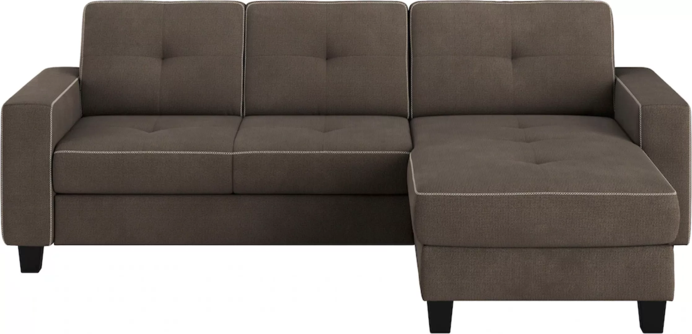 Places of Style Ecksofa "Varese L-Form", Kreuznaht in beige günstig online kaufen