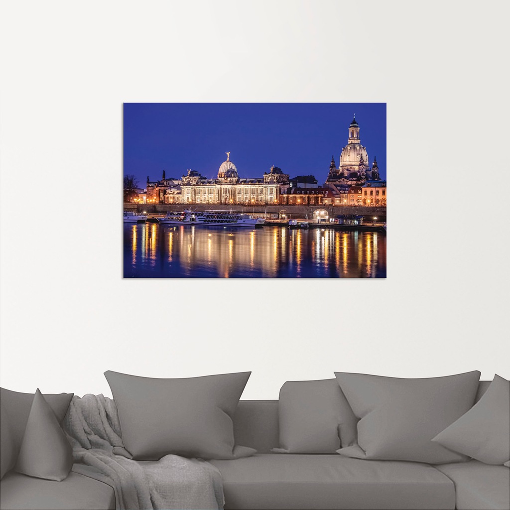 Artland Wandbild "Abend an der Elbe in Dresden", Dresden, (1 St.), als Alub günstig online kaufen