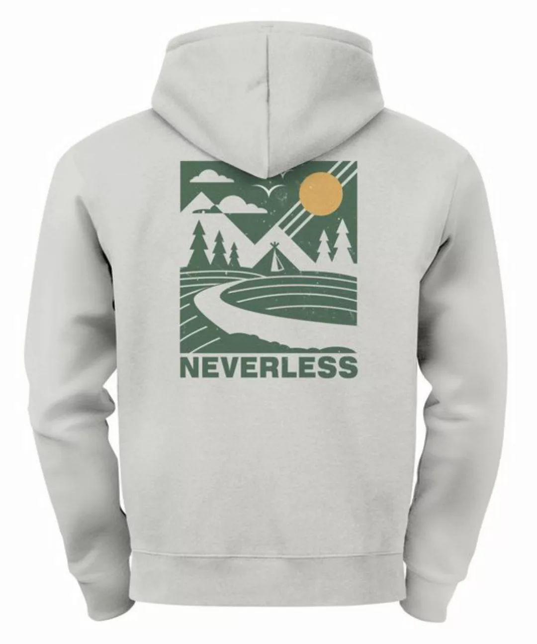 Neverless Hoodie Herren Backprint Berge Outdoor Wald Camping Rückenaufdruck günstig online kaufen