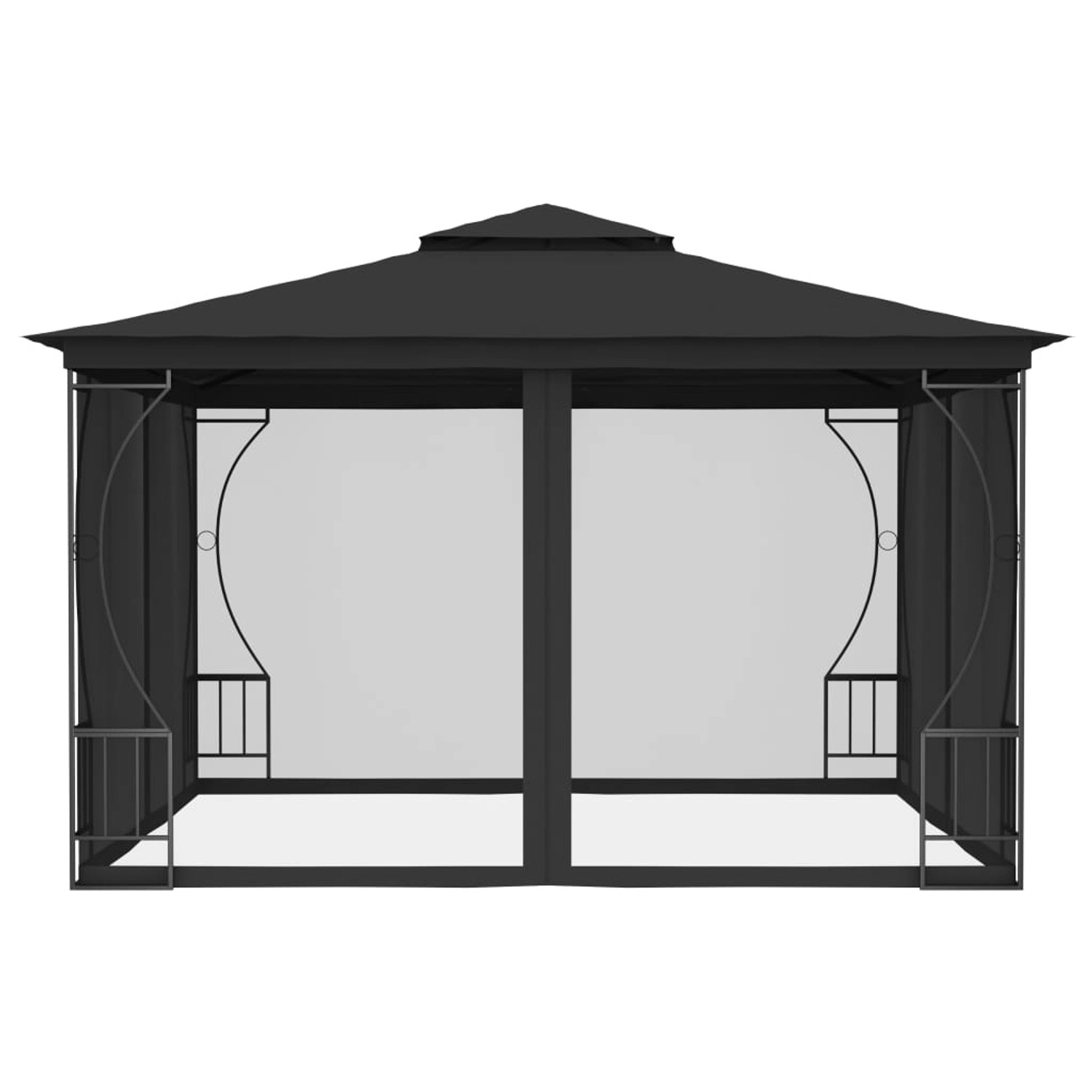 Pavillon Mit Vorhängen 300x300x265 Cm Anthrazit günstig online kaufen