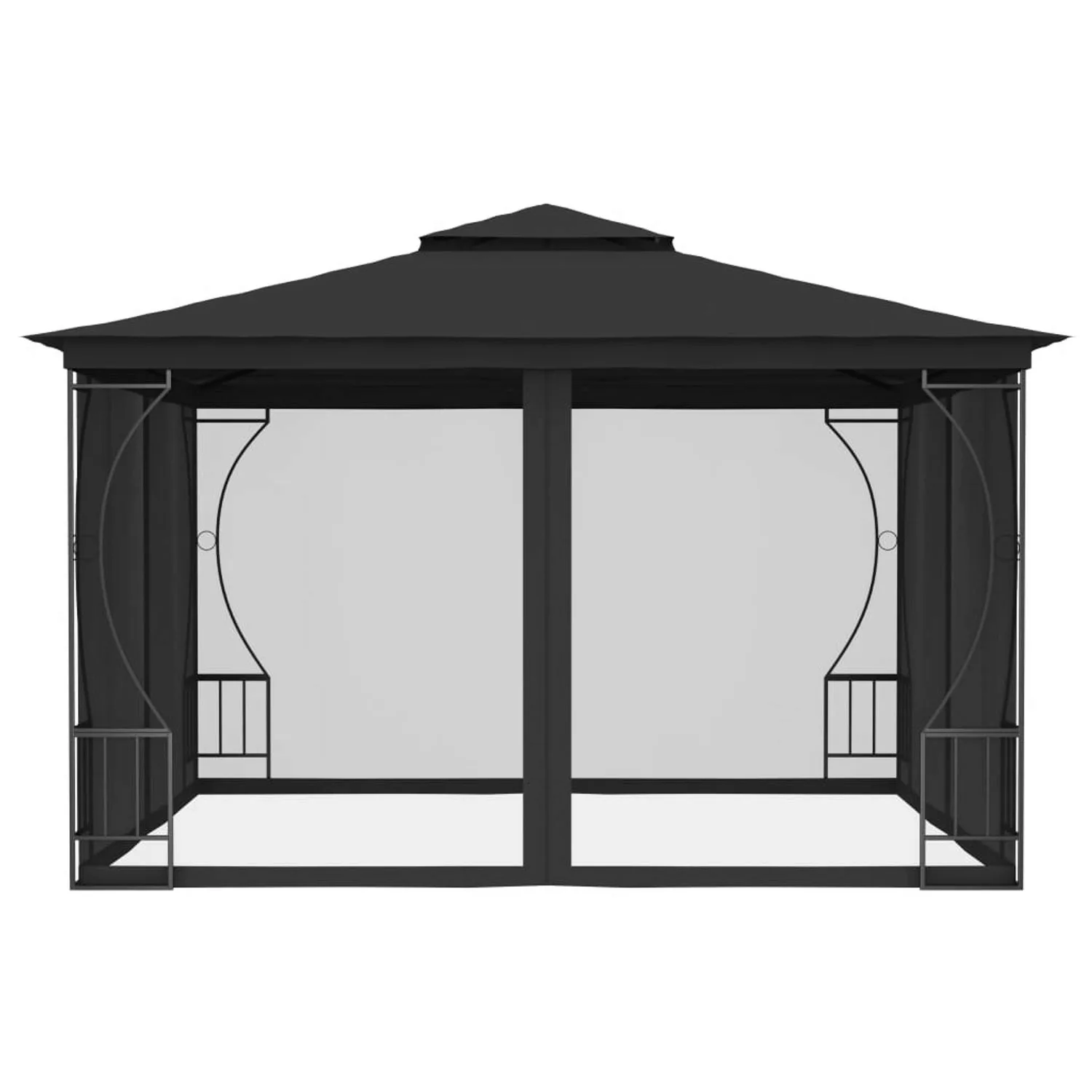 Pavillon Mit Vorhängen 300x300x265 Cm Anthrazit günstig online kaufen