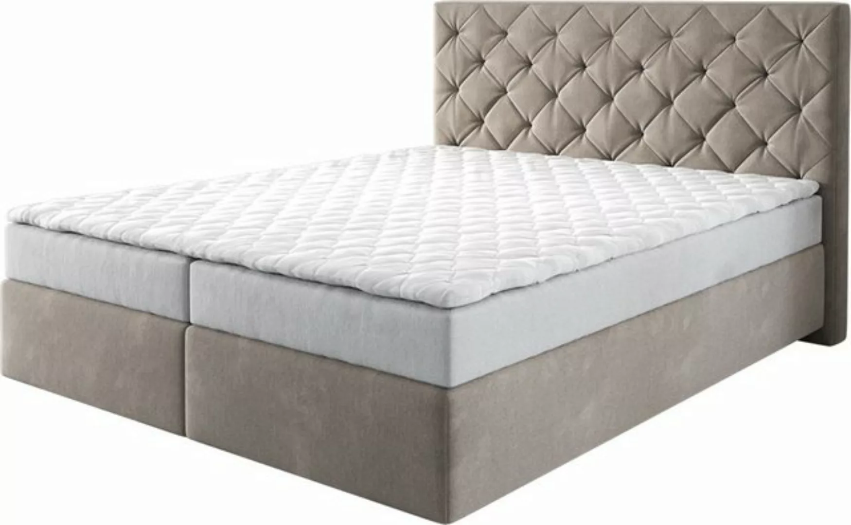 DELIFE Boxspringbett Dream-Great, Mikrofaser Beige 160x200 cm mit Matratze günstig online kaufen