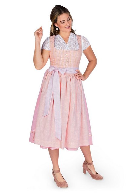 Hammerschmid Dirndl Midi Dirndl 2tlg. - PILLERSEE - rosé/apricot günstig online kaufen