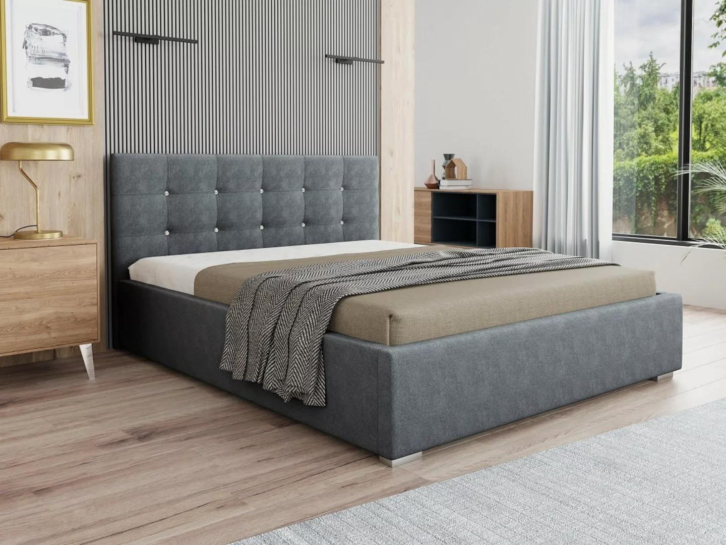 Deine Möbel 24 Polsterbett Bett Ehebett RICARDO inkl. Bettkasten und Latten günstig online kaufen