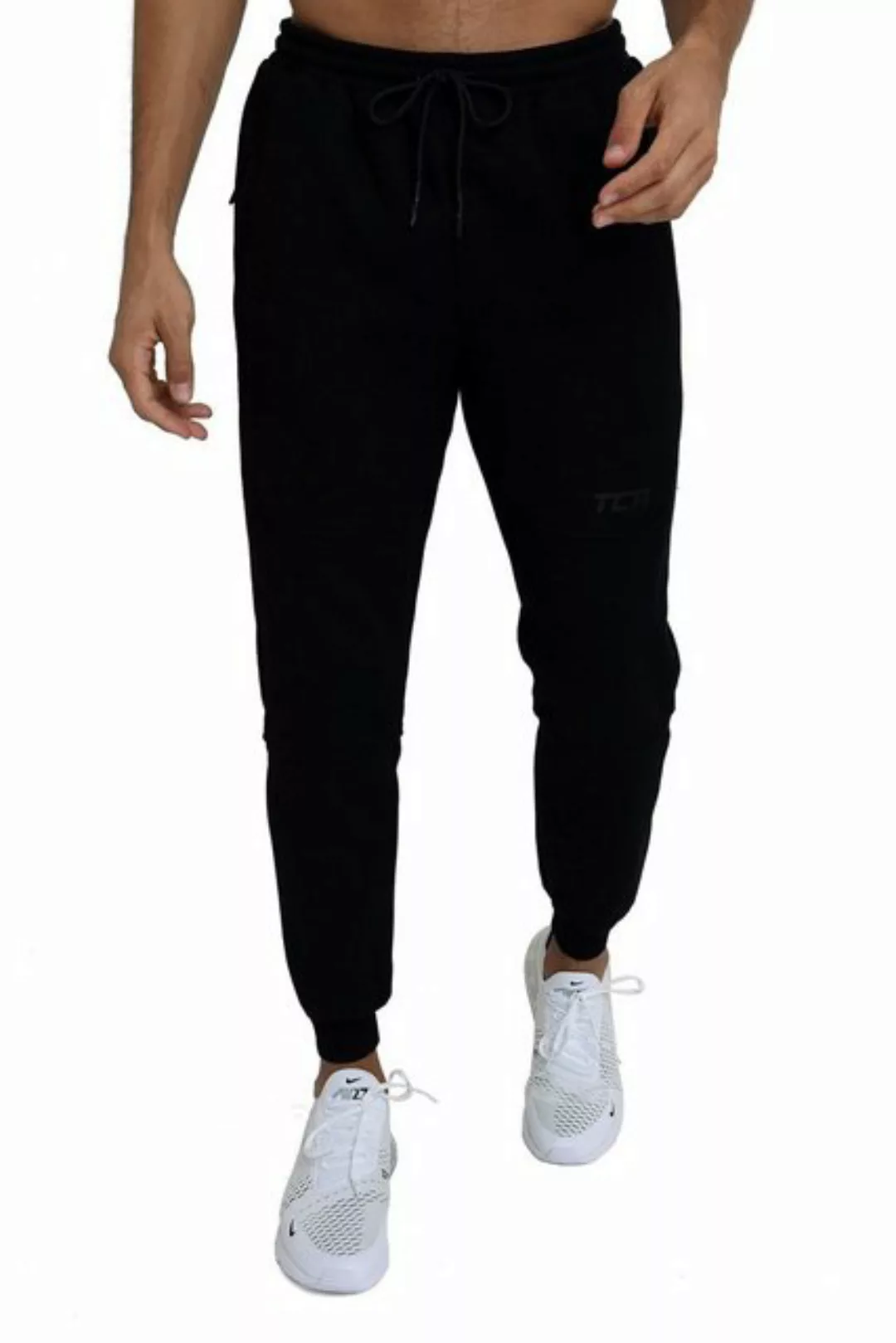 TCA Laufhose TCA Herren Jogginghose mit Reißverschlusstaschen - Schwarz, M günstig online kaufen