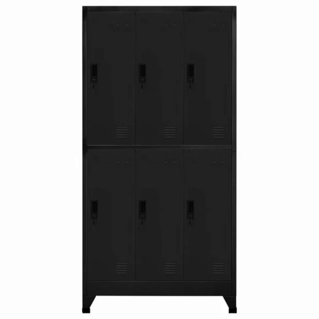 vidaXL Mehrzweckschrank Schließfachschrank Schwarz 90x45x180 cm Stahl günstig online kaufen